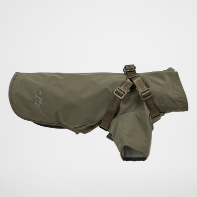 Leva Dog Rain Coat w. Harness | Moss Green