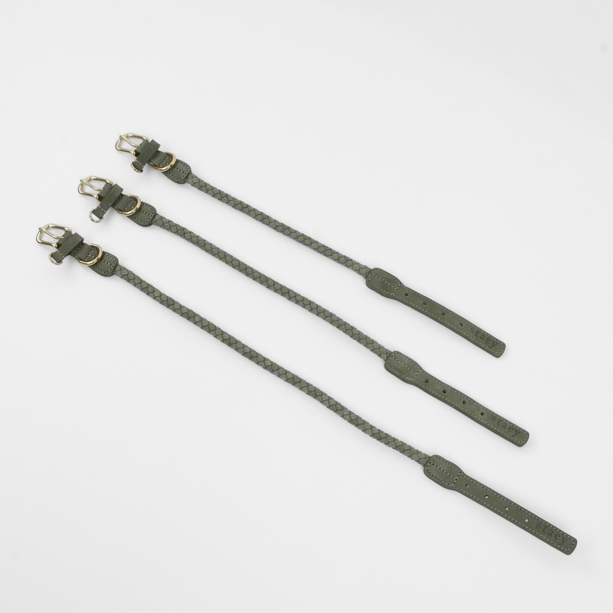 Kaia gevlochten halsband | Moss green