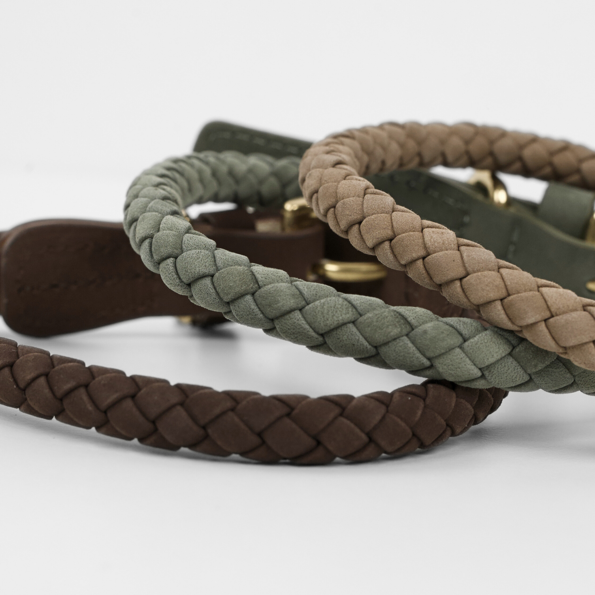 Kaia gevlochten halsband | Moss green