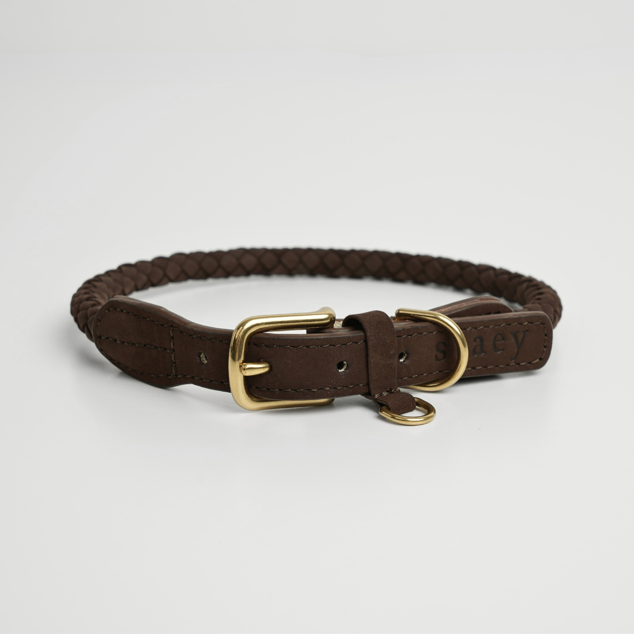 Kaia gevlochten halsband | Dark Oak