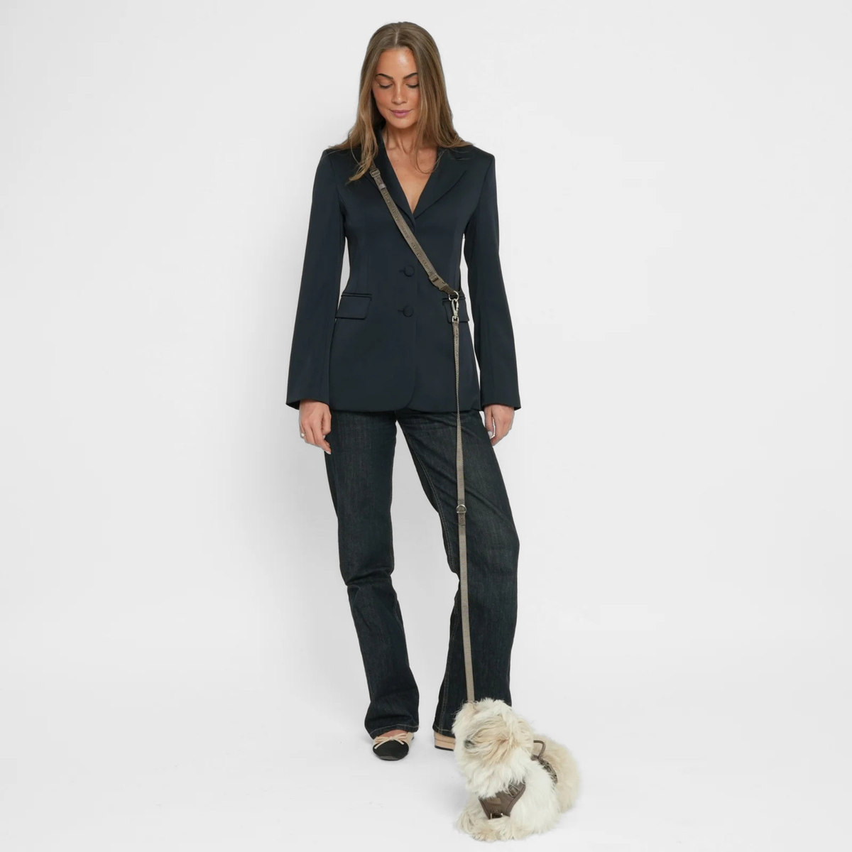 Laisse pour chien mains libres | Taupe