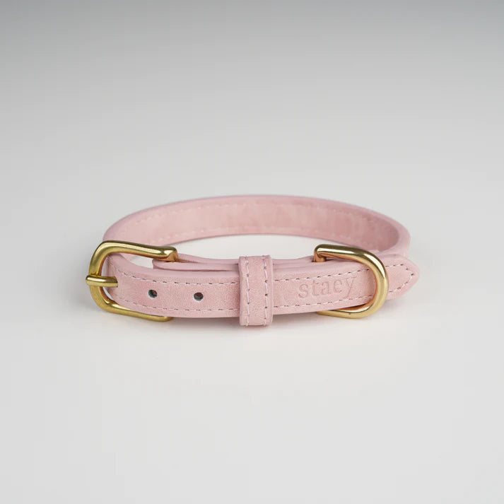Grace leren hondenhalsband | Dusty Rose