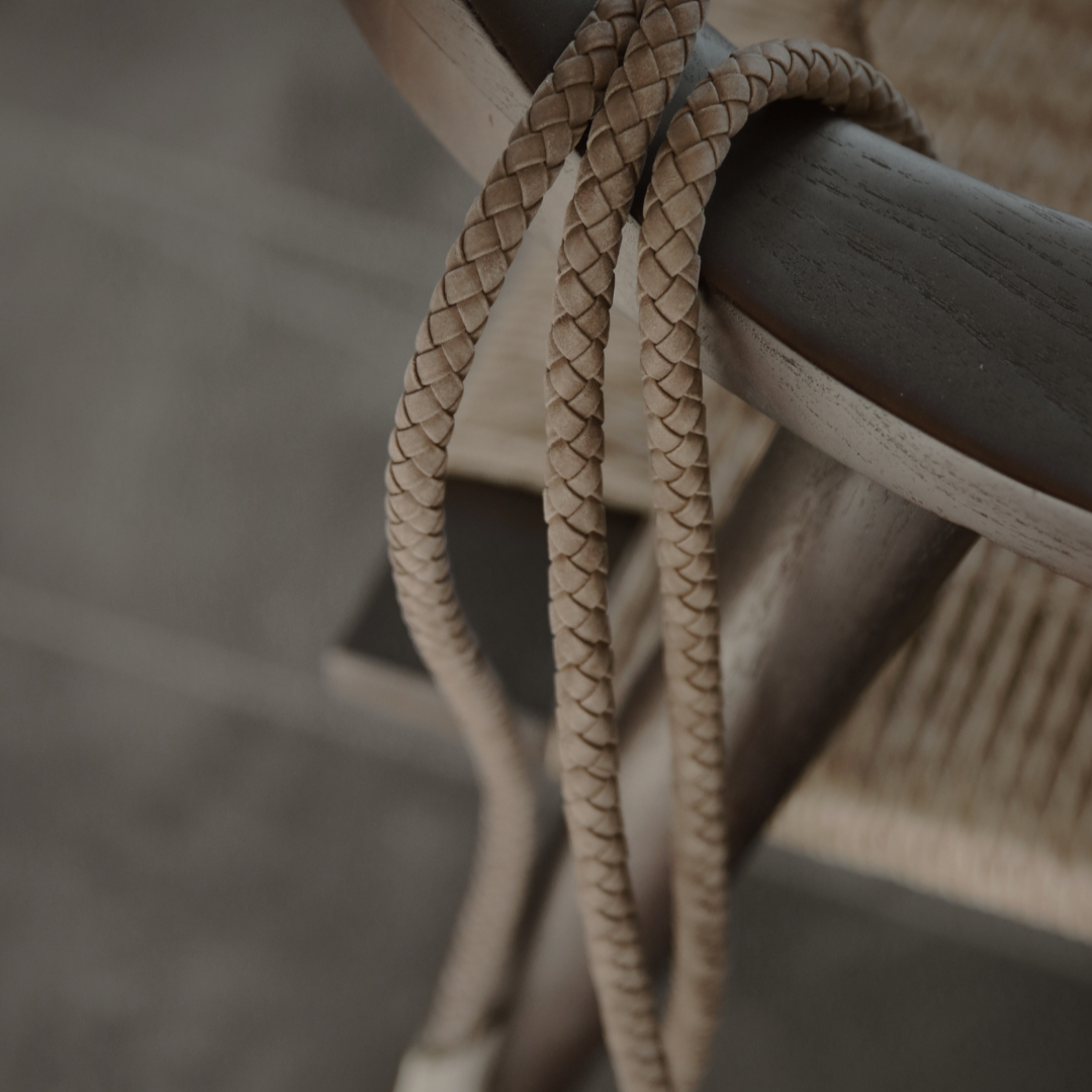 Kaia gevlochten hondenriem | Taupe