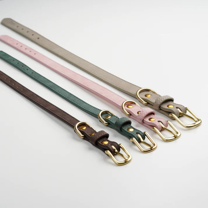 Grace leren hondenhalsband | Dusty Rose