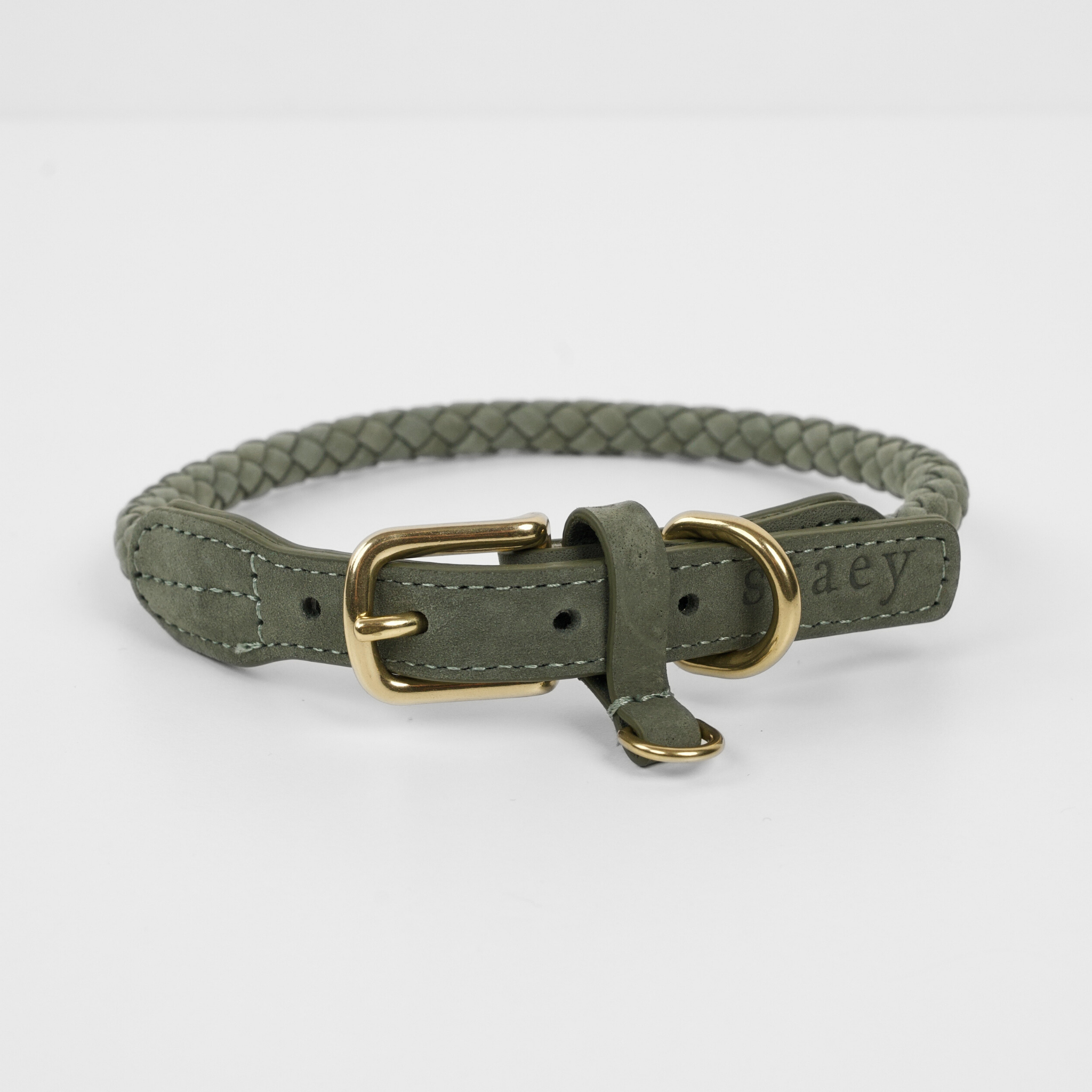 Kaia gevlochten halsband | Moss green