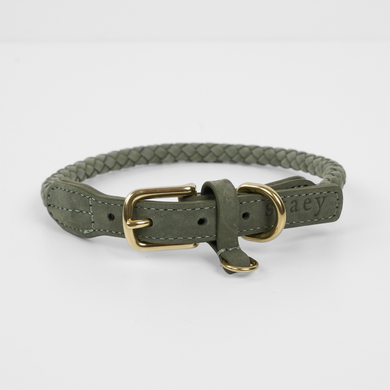 Kaia gevlochten halsband | Moss green