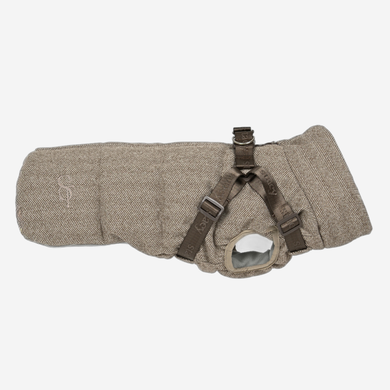 Vera Dog Coat w. Harness | Herringbone Mocca